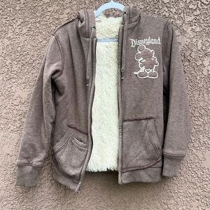 Vintage Y2K Walt Disney World‎ Mickey Mouse Fur Winter Hoodie Womens Size Small
